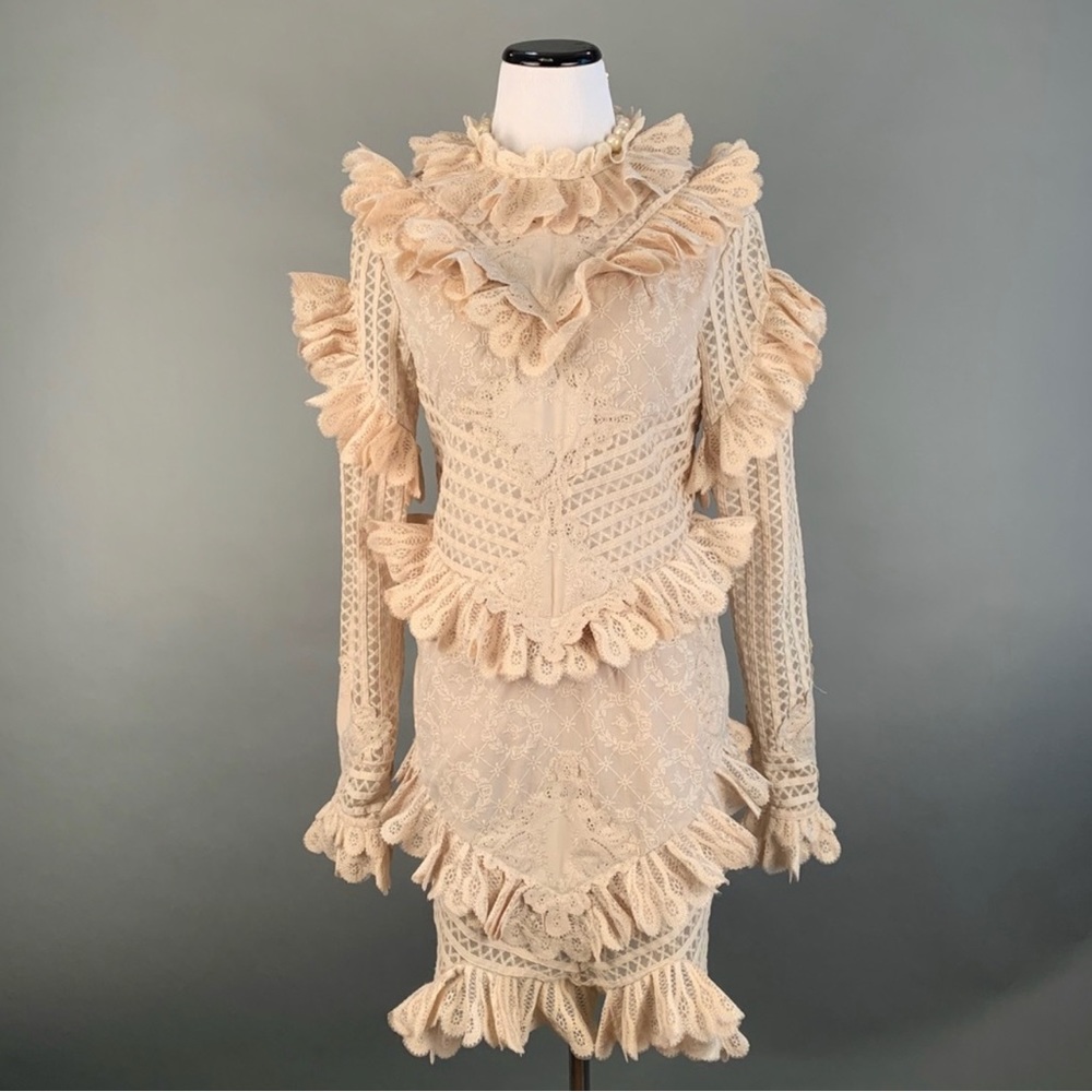 Zimmermann Unbridled Battenberg Dress REPLICA Small Like New
